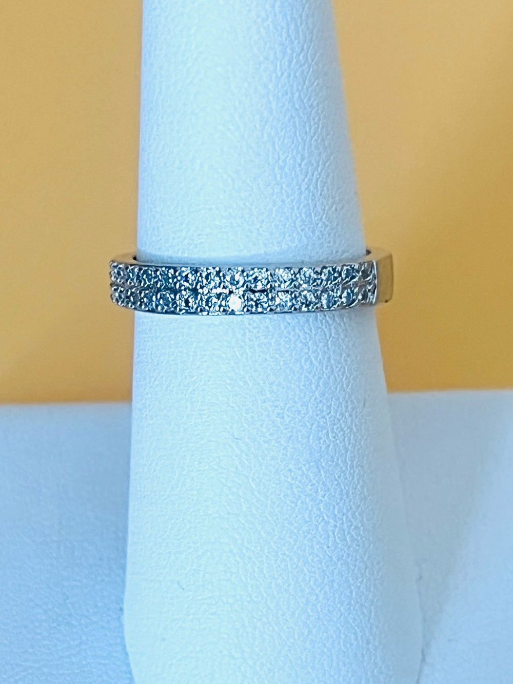 Silver Pavé Crystal Stackable Band Ring size 7
